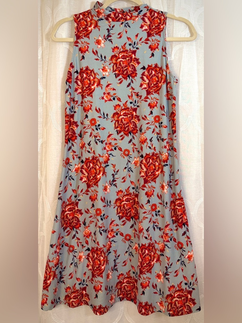 Mudd Blue Floral Sleeveless Shift Dress Size Small